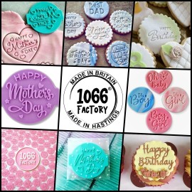 Happy Birthday HB09 - embosser / stamp for fondant, icing, cupcake, ca