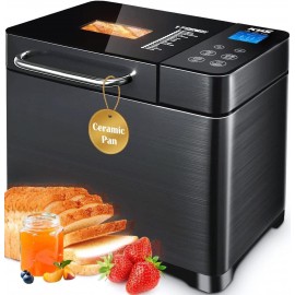KBS 17-in-1 Bread Maker-Dual Heaters, 710W Machine Stainless Steel wit