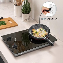 Hobsir hob 2 Burner Electric Cooktop, 110v Electric Burner Stove Top 1