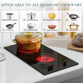 Hobsir hob 2 Burner Electric Cooktop, 110v Electric Burner Stove Top 1