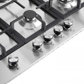 Cookology GH700SS 70cm 5 Burner Gas Hob with Cast Iron Pan Supports, W