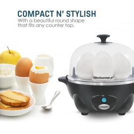 Elite Gourmet Easy Electric 7 Egg Capacity Cooker, Poacher, Omelet Mak