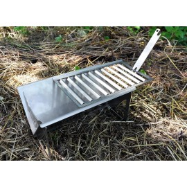 Volcann Portable Stainless Steel Mini Fire Pit BBQ with Spike Grill Ho
