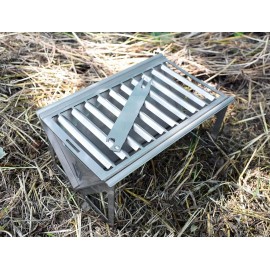 Volcann Portable Stainless Steel Mini Fire Pit BBQ with Spike Grill Ho