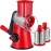 Rotary Cheese Grater, Vegetable Slicer with Three Drum Blades, Grater