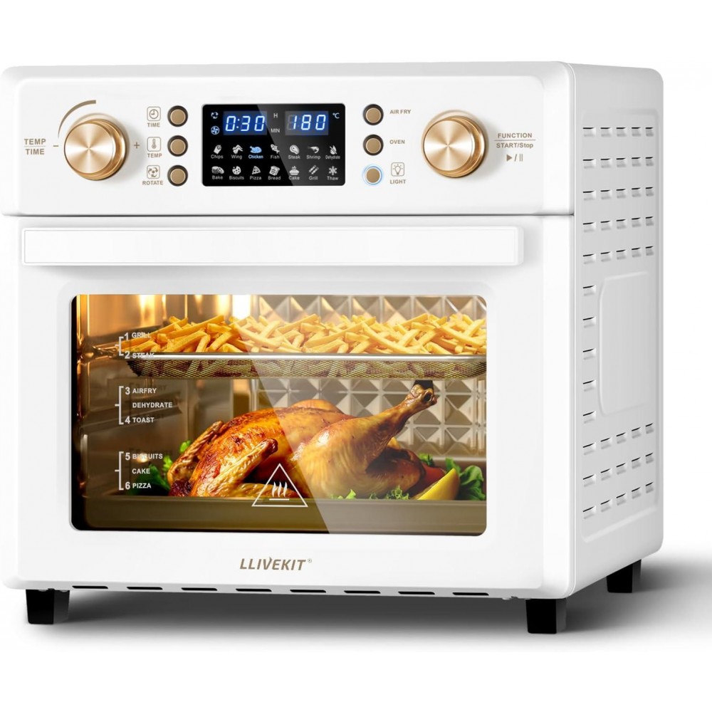 LLIVEKIT 26L Air Fryer Oven, Oil Free Air Fryer with 14 Programmes, 36