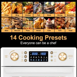 LLIVEKIT 26L Air Fryer Oven, Oil Free Air Fryer with 14 Programmes, 36