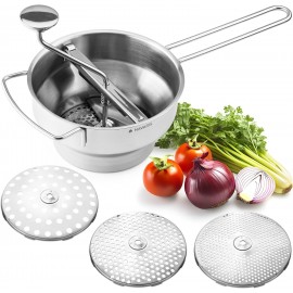 Navaris Food Mill - 20.5cm Stainless Steel Rotary Food Mill Sieve Grat