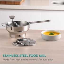 Navaris Food Mill - 20.5cm Stainless Steel Rotary Food Mill Sieve Grat