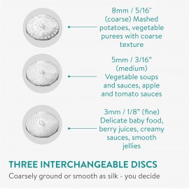 Navaris Food Mill - 20.5cm Stainless Steel Rotary Food Mill Sieve Grat