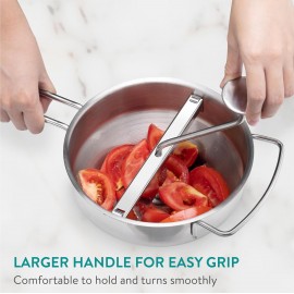 Navaris Food Mill - 20.5cm Stainless Steel Rotary Food Mill Sieve Grat