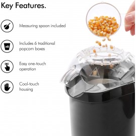 VonShef Popcorn Maker – 1200W Popcorn Machine with Hot Air Circulation