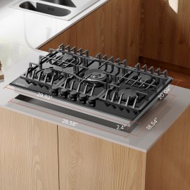 Empava 30 in. Gas Stove Cooktop 5 Italy Sabaf Sealed Burners NG/LPG Co