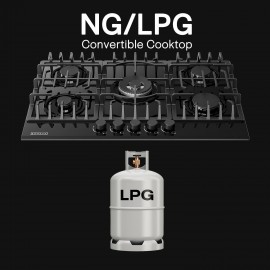 Empava 30 in. Gas Stove Cooktop 5 Italy Sabaf Sealed Burners NG/LPG Co