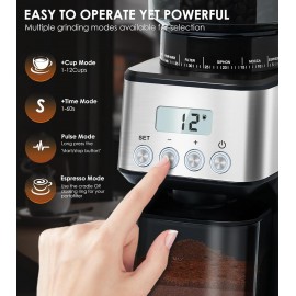 Homtone Coffee Grinder Electric Conical Burr, Adjustable Coffee Grinde