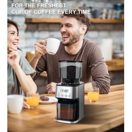 Homtone Coffee Grinder Electric Conical Burr, Adjustable Coffee Grinde