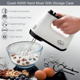 Quest Hand Mixers with Storage Case/Handheld Electric Whisk/Includes F