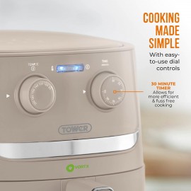 Tower, T17126MSH, Vortx Air Fryer with Manual Controls, 1500W, 3.8L, L