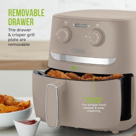 Tower, T17126MSH, Vortx Air Fryer with Manual Controls, 1500W, 3.8L, L