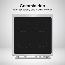 Hisense HDE3211BXUK 60cm Electric Cooker with Ceramic Hob - Brushed st