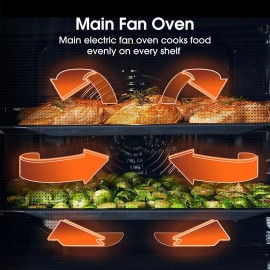 Hisense HDE3211BXUK 60cm Electric Cooker with Ceramic Hob - Brushed st