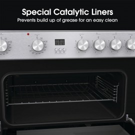 Hisense HDE3211BXUK 60cm Electric Cooker with Ceramic Hob - Brushed st