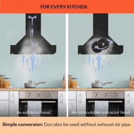 Klarstein Angled Cooker Hood 90cm, Cooker Hood Extractor with Lights,