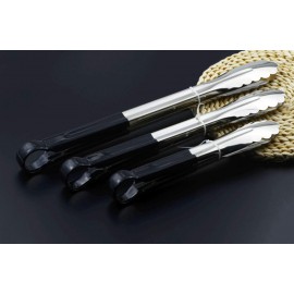HINMAY 3 Pack Kitchen Tongs with Comfort-Grip Handle Heavy Duty Stainl