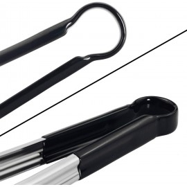 HINMAY 3 Pack Kitchen Tongs with Comfort-Grip Handle Heavy Duty Stainl