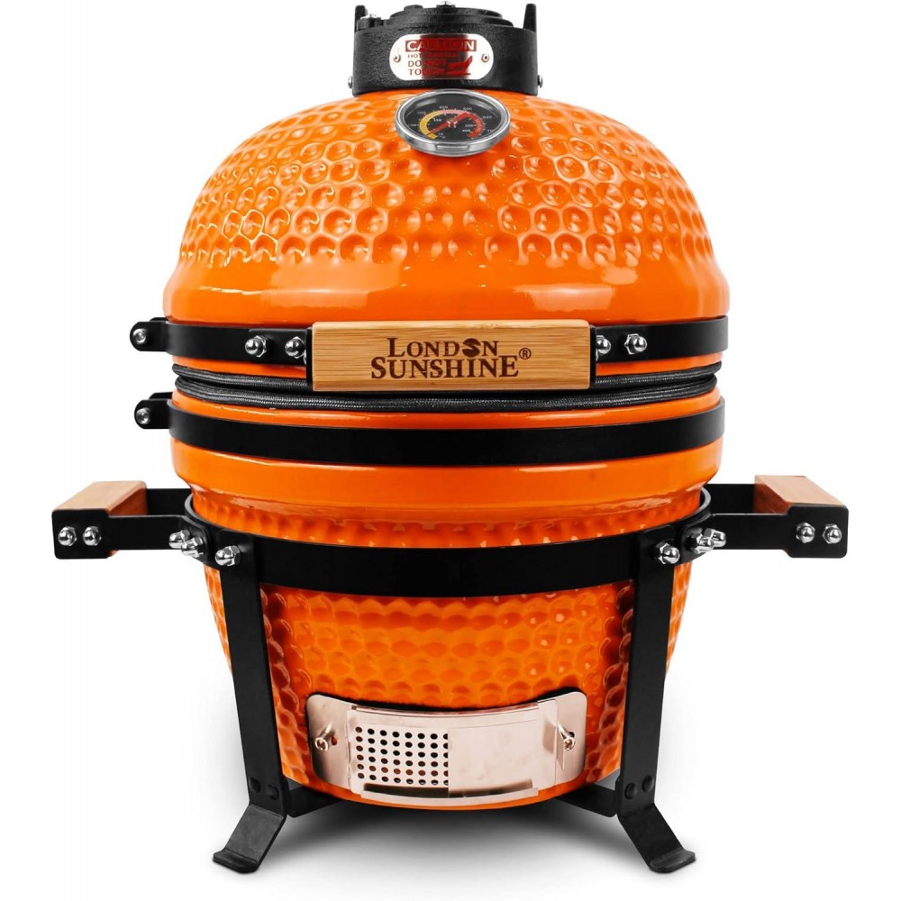 Ceramic Charcoal BBQ Kamado Grill Smoker - Portable Tabletop Cadet Ser