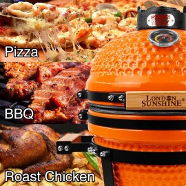 Ceramic Charcoal BBQ Kamado Grill Smoker - Portable Tabletop Cadet Ser