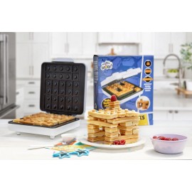 Building Brick Electric Waffle Maker- Cook Fun, Buildable Waffles, Pan