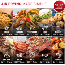 T-fal, Air Fryer, Easy Fry 5L Capacity Air fryer with basket, 10 Auto