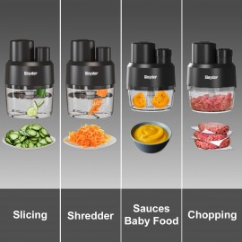Food Processors,Samll Meat Grinder & Veggie Chopper with 2 Bowls, Elec