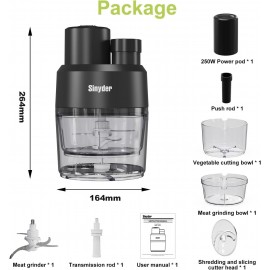 Food Processors,Samll Meat Grinder & Veggie Chopper with 2 Bowls, Elec