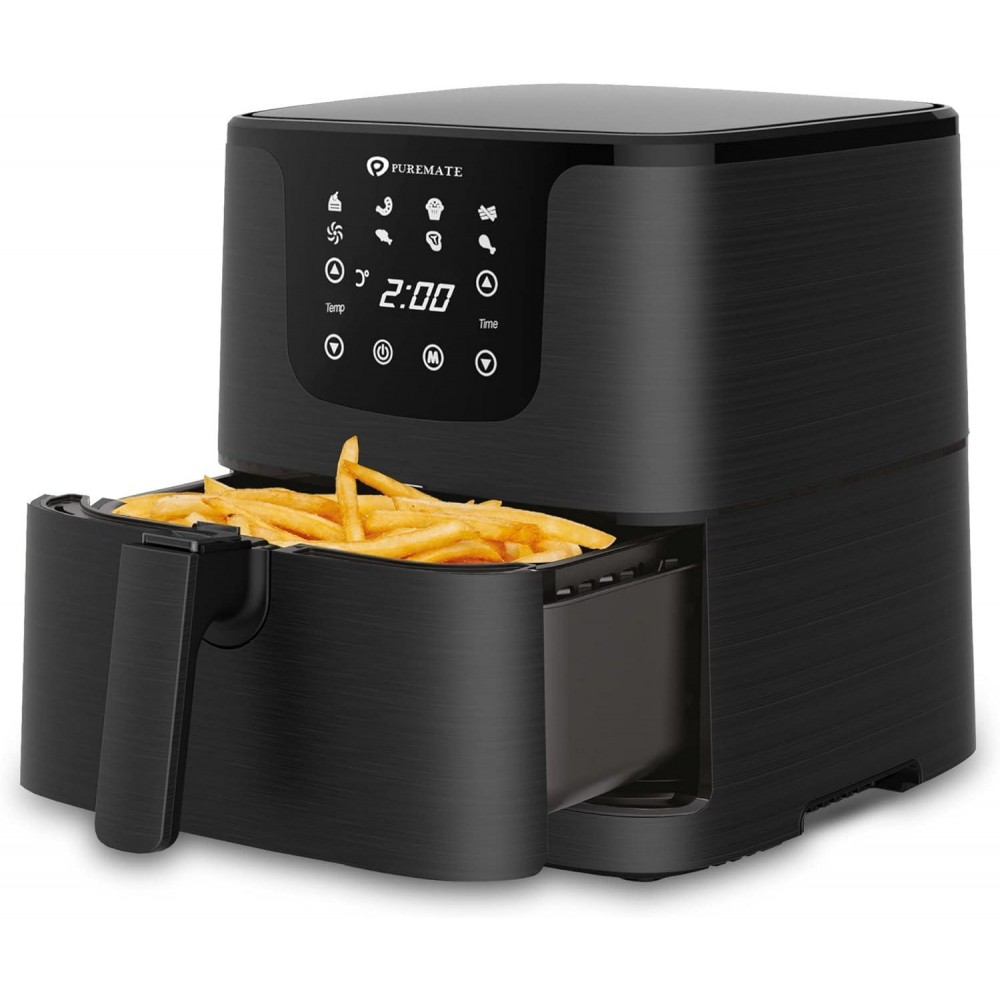 PureMate Air Fryer with Digital Display & Recipes Book, 5.5L Healthy O