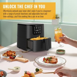 PureMate Air Fryer with Digital Display & Recipes Book, 5.5L Healthy O