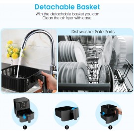 PureMate Air Fryer with Digital Display & Recipes Book, 5.5L Healthy O