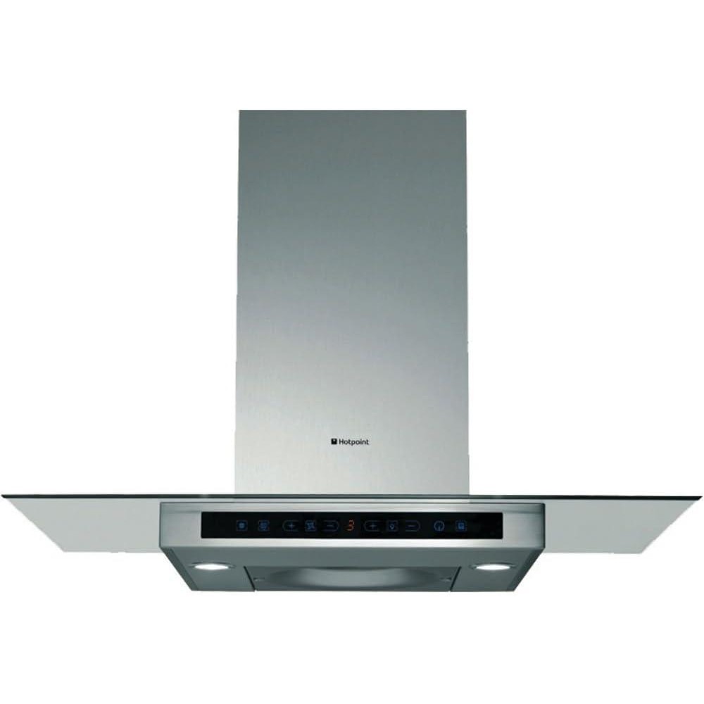 Hotpoint HTS93G Extra Quiet Flat Glass And Stainless Steel Chimney Coo