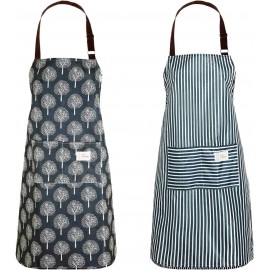 Lanzn 2 PCS PVC Apron For Women, Cooking Apron Waterproof Kitchen Apro