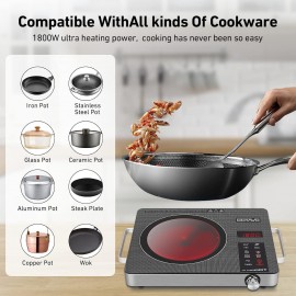 OCTAVO 1800 Watt Portable Infrared Burner, electric burner with 4 Hour