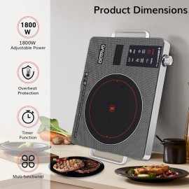 OCTAVO 1800 Watt Portable Infrared Burner, electric burner with 4 Hour