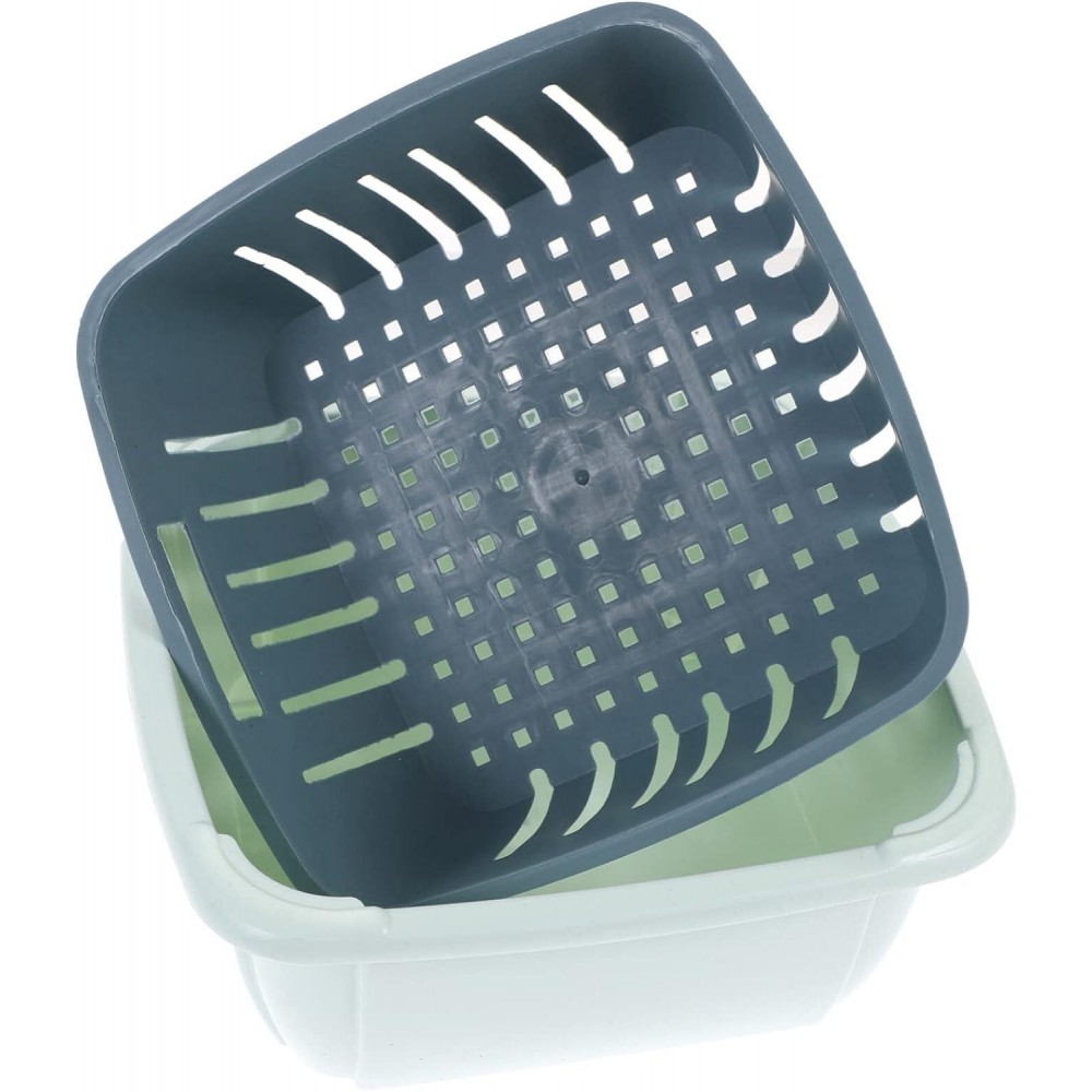HEMOTON Kitchen Colanders Bowl Set, Fruit Vegetable Washing Basket, 2