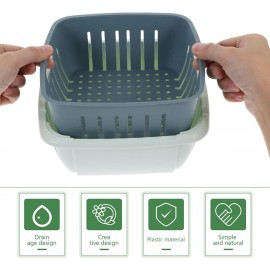 HEMOTON Kitchen Colanders Bowl Set, Fruit Vegetable Washing Basket, 2