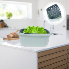 HEMOTON Kitchen Colanders Bowl Set, Fruit Vegetable Washing Basket, 2