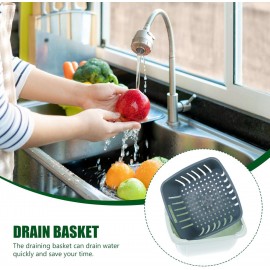 HEMOTON Kitchen Colanders Bowl Set, Fruit Vegetable Washing Basket, 2