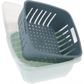 HEMOTON Kitchen Colanders Bowl Set, Fruit Vegetable Washing Basket, 2