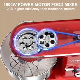 Stand Mixer, Vospeed Food Mixer Dough Blender, 6.2L 1500W Electric Cak