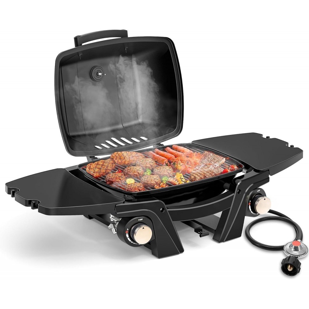 Gas Grill Portable Propane Grill, Tabletop Grill Propane, 24,000 BTU O