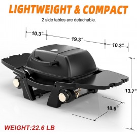 Gas Grill Portable Propane Grill, Tabletop Grill Propane, 24,000 BTU O